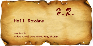 Hell Roxána névjegykártya